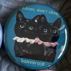 bonvoroidアート『猫のミニミニ缶バッジ』2個セット 5枚目の画像