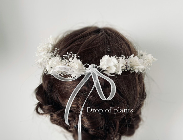 結婚式　花冠　フラワークローム　ドライフラワー 3枚目の画像