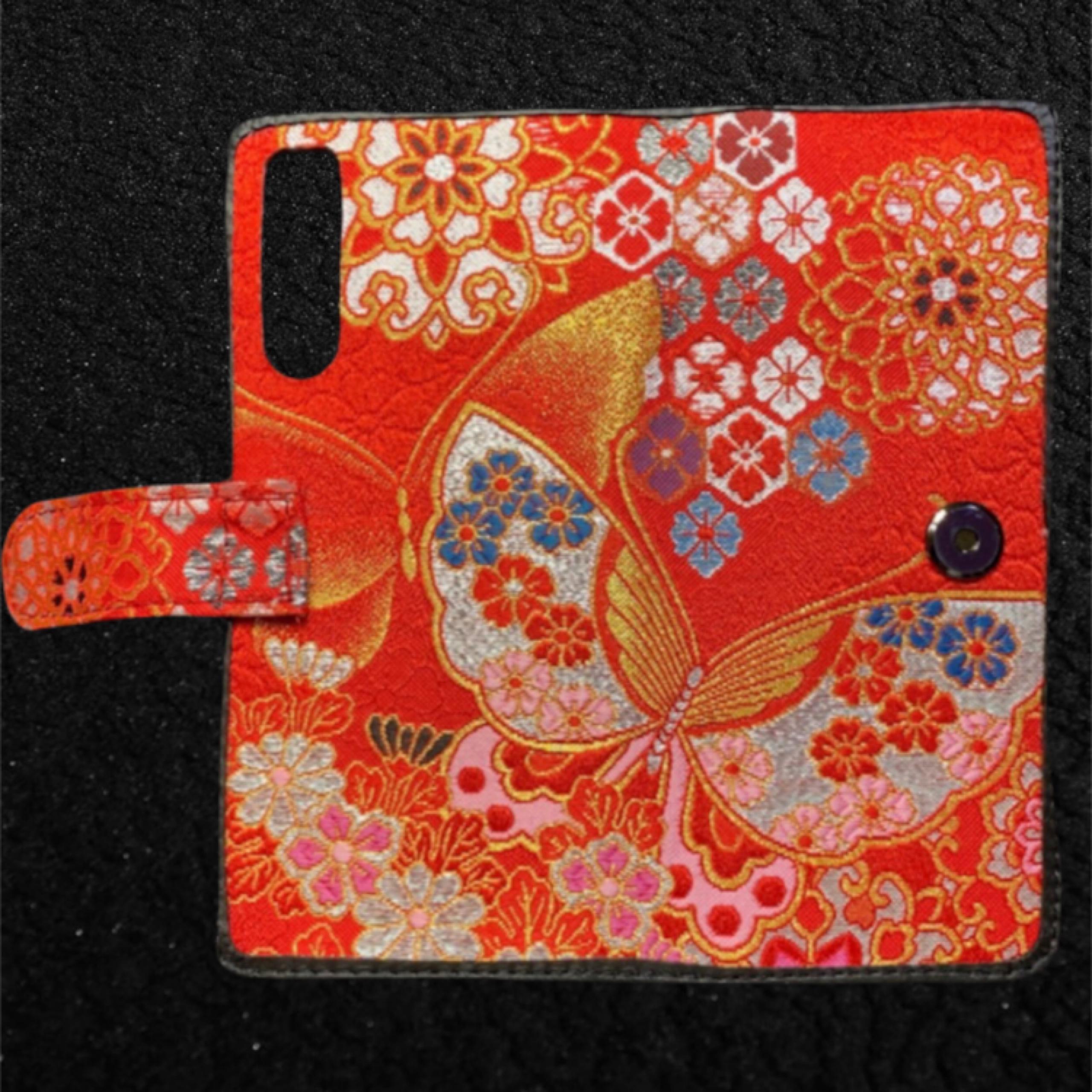 MKC ORIGINAL 西陣織×革手帳型携帯ケース