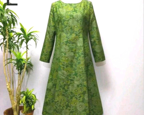 着物リメイク 花柄ロングワンピース Aラインワンピース 2WAY