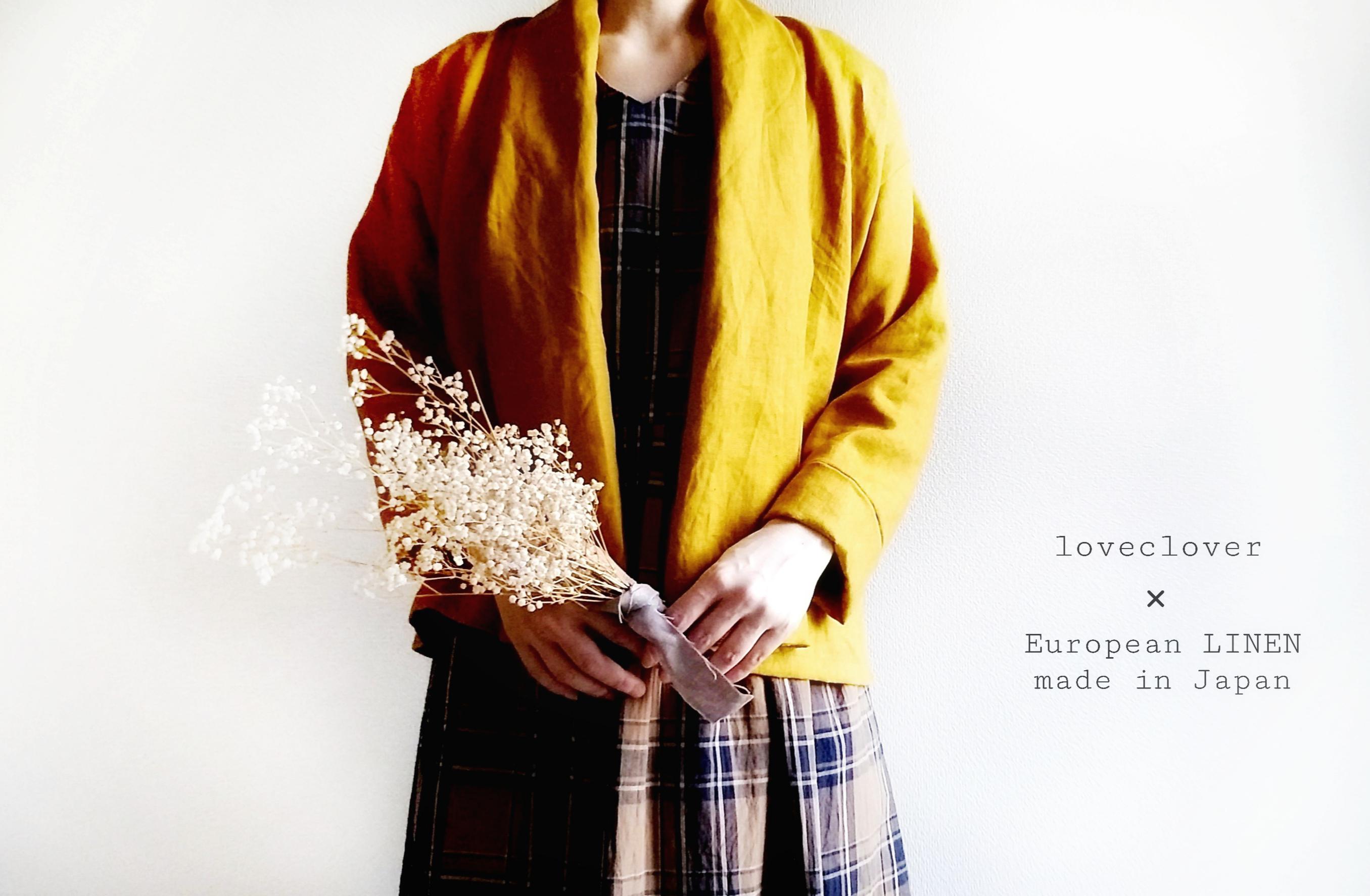 【ラスト一着】着回せる♡タキシードカラーのさまになるジャケット芥子色　linen100 %すっきり見えてゆったり楽ちん♪