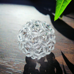 AAA天然水晶4ｍｍ使用【神聖幾何学フラーレン】直径約3cm 1枚目の画像