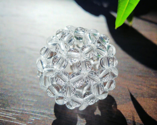 AAA天然水晶4mm使用【神聖幾何学フラーレン】直径約3cm 立体