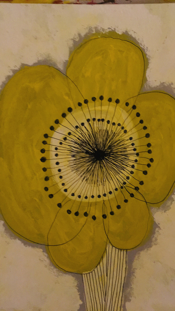 原画　黄色い花3  Ａ４ 4枚目の画像