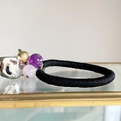 [二月生日石] 紫水晶&amp;玫瑰石英髮帶（髮飾） 第2張的照片