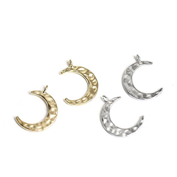 新作【2 pieces】Uneven moon (MOON) motif Medium matte gold charm NF 第4張的照片