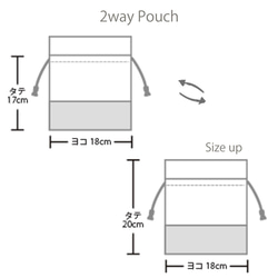 サイズが変えられる2way巾着（コップ入れ）   サークルライン 9枚目の画像