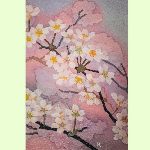 染めアート　植物シリーズ　桜 5枚目の画像