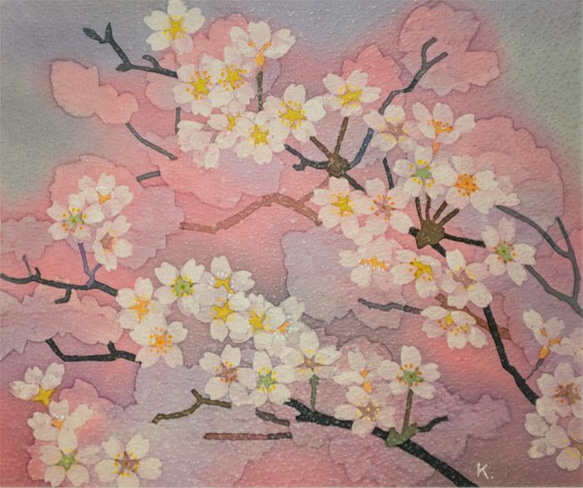 染めアート　植物シリーズ　桜 3枚目の画像