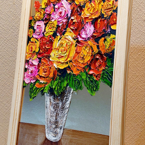 楽天市場】日野 皖 「 薔薇 」 油絵 ・ 油彩画 F4 ( 4号