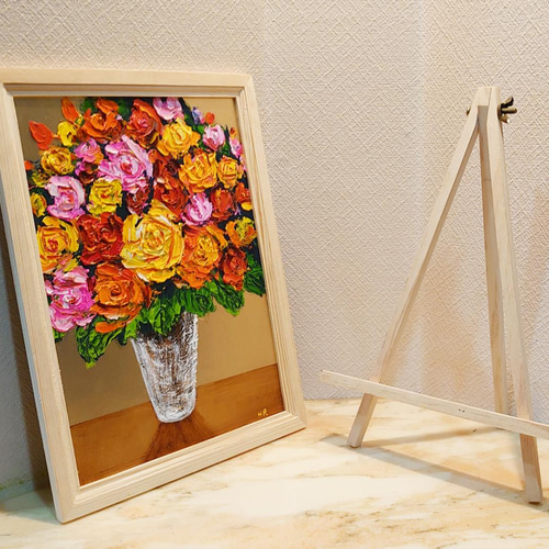 【希少！！】 油絵 絵画 【薔薇の盛り合わせ】 絵画 HR 通販 13224142 絵画
