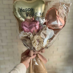 送料無料【ナチュラルバルーンブーケ　Pink/Blue】| 手持ちバルーン　花束　結婚式　卒業　卒園　お祝い　発表会 3枚目の画像