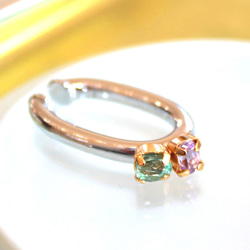 パライバトルマリン!　Paraiba Tourmaline & Amethyst Big Ear-cuff 1枚目の画像