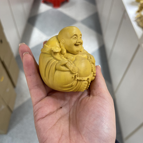 極上品 布袋様 七福神 置物 木彫仏像 仏教美術品 彫刻 美桜 通販