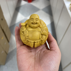 極上品 布袋様 七福神 置物 木彫仏像 仏教美術品 彫刻 美桜 通販