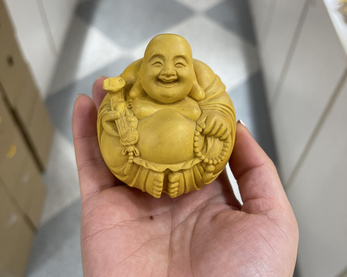 極上品 布袋様 七福神 置物 木彫仏像 仏教美術品 彫刻 美桜 通販