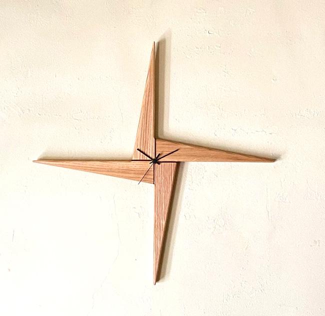 風車時計　【タモ】