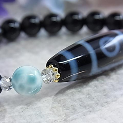 天然石　お守り　ブレスレット　ラリマー 楽天市場】ラリマー ブレスレット 11.5mm 17.5cm メンズM