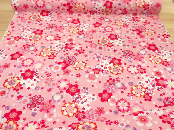 サザンクロス 生地【50×110cm】 桜 さくら サクラ 花柄 和風 春 浴衣 甚平 和小物 華やか ピンク 3枚目の画像