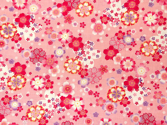 サザンクロス 生地【50×110cm】 桜 さくら サクラ 花柄 和風 春 浴衣 甚平 和小物 華やか ピンク 2枚目の画像