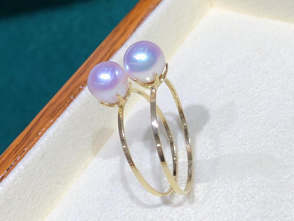 セール価格】天然あこや真珠 一粒パールリング6-7mm k18 指輪