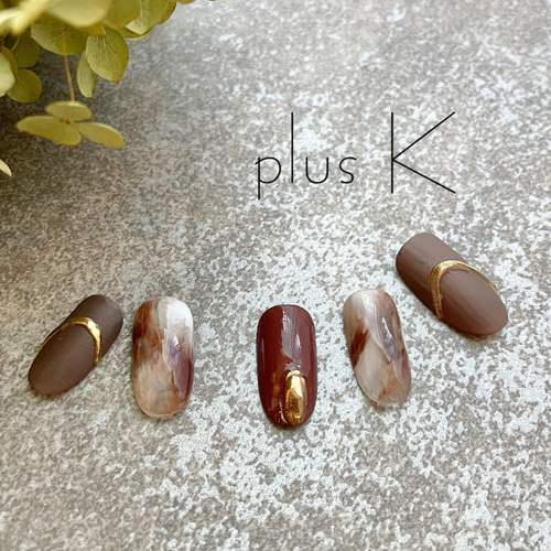 40】ニュアンスネイル/大人ネイル/ブラウンネイル/ミラーネイル/ネイル  