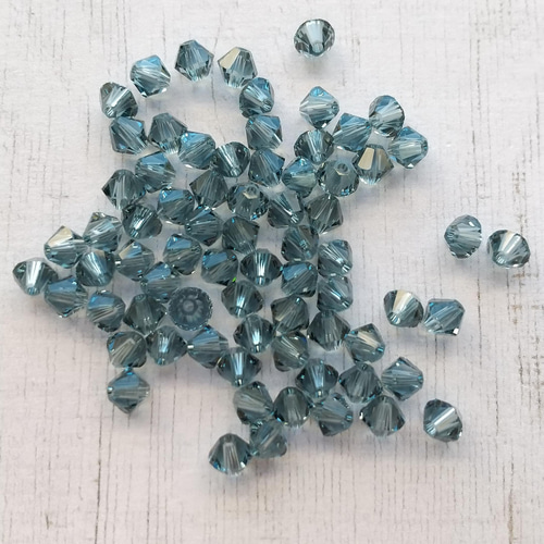 4mm 30個】スワロフスキー #5328（インディアンサファイア) ビジュー