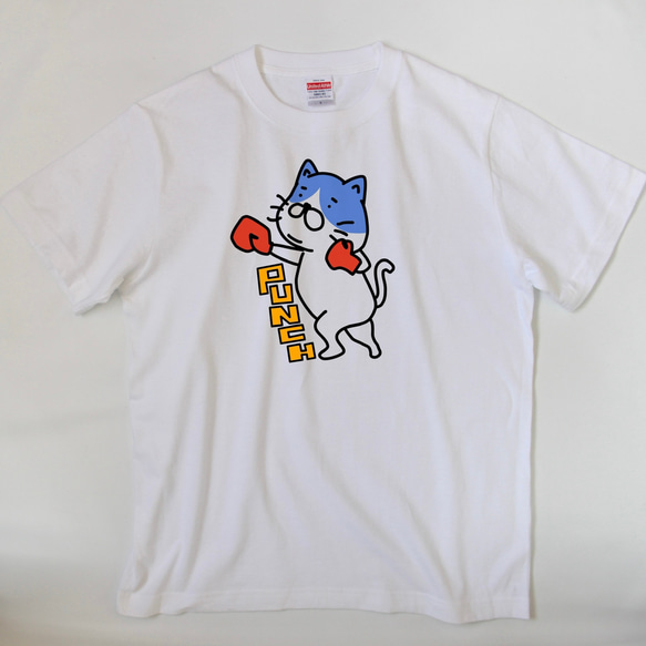 ハチワレ 猫パンチTシャツ 2枚目の画像