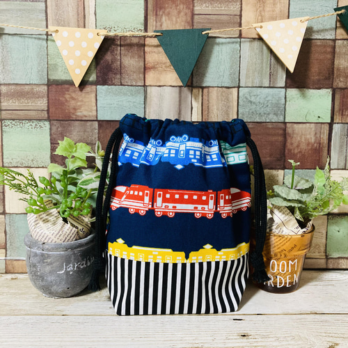 オーダー 電車・車柄 男の子 ランチョンマット 巾着袋 コップ袋