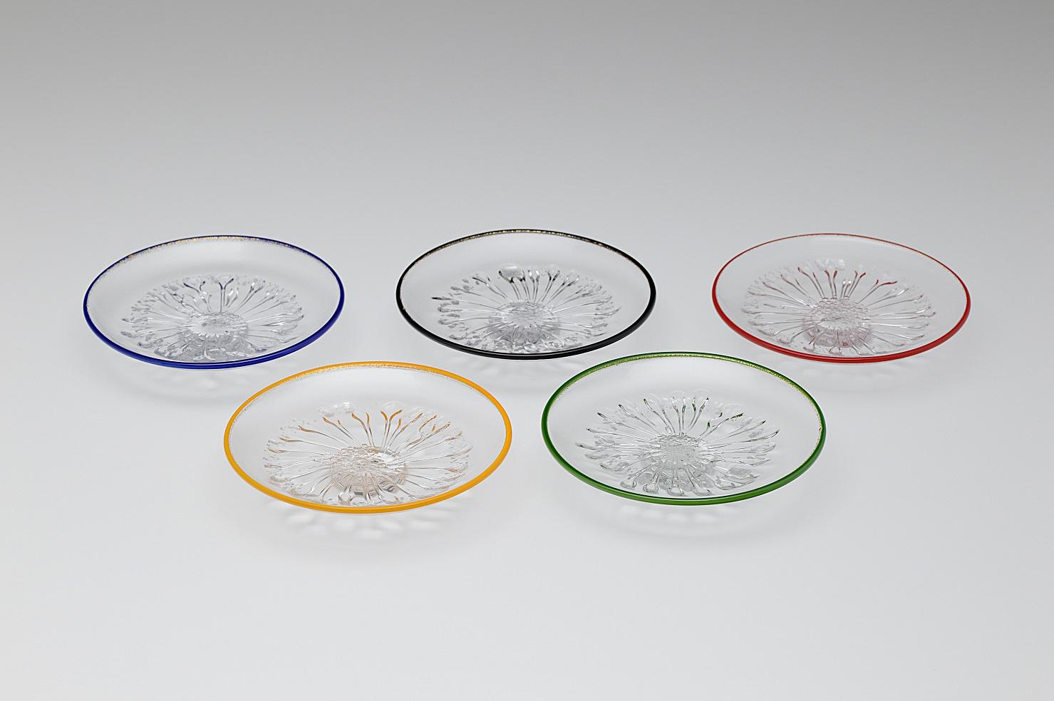 銘々皿・5色（金×銀） 小皿 GlassStudio刻 通販 13226799