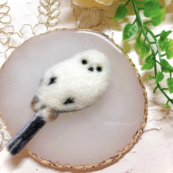 シマエナガ リース 2way 羊毛フェルト リース もふもふ。 通販