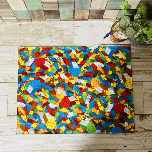 カラフル☆ポップコーン ランチョンマット お弁当袋 コップ袋 ハンドメイド カラフル☆ポップコーン ランチョンマット お弁当袋 コップ袋 ハンドメイド