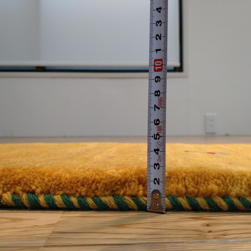 完売】ペルシャ ギャッベ ミニランナー 132x40 黄金色 黄色 カーペット