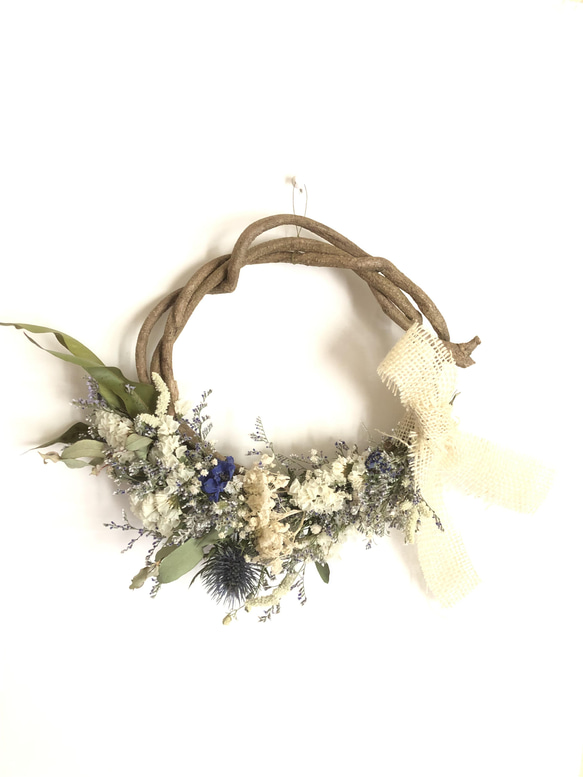 ドライフラワー庭の花籠リース リース Rest garden 通販