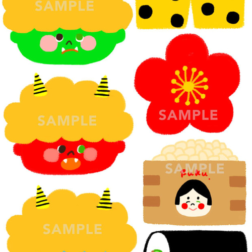 節分ガーランド /豆まき 節分 鬼 寝相アート ガーランド Apois 通販