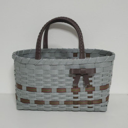 エコクラフト リボン付きグレーかごバッグ かごバッグ K. 通販