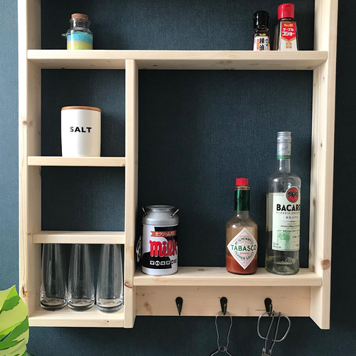 送料無料】 ウォールシェルフ オーガナイザー 65cm 75cm ブラウン