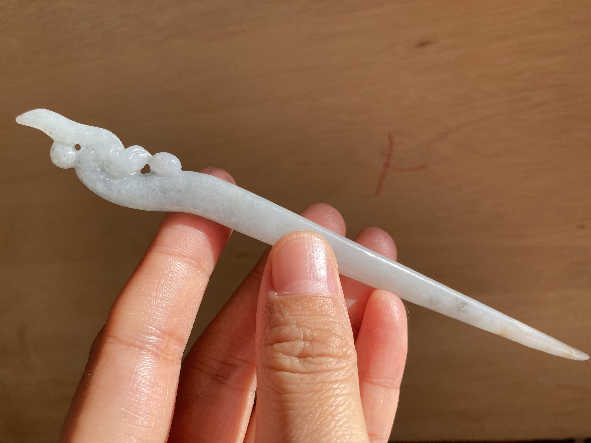 Z27 簪 ミャンマー産 天然 A貨 本翡翠 1本 簪 ほうおう 鳳凰 5,451円