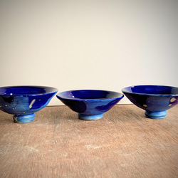 青い地球のお茶碗　中　飯椀 2枚目の画像