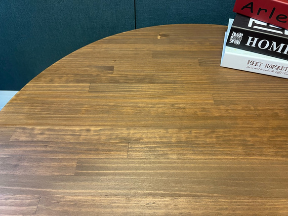 【送料無料】 ローテーブル 丸形 90cm パイン ブラウン ねじ込み脚 7枚目の画像