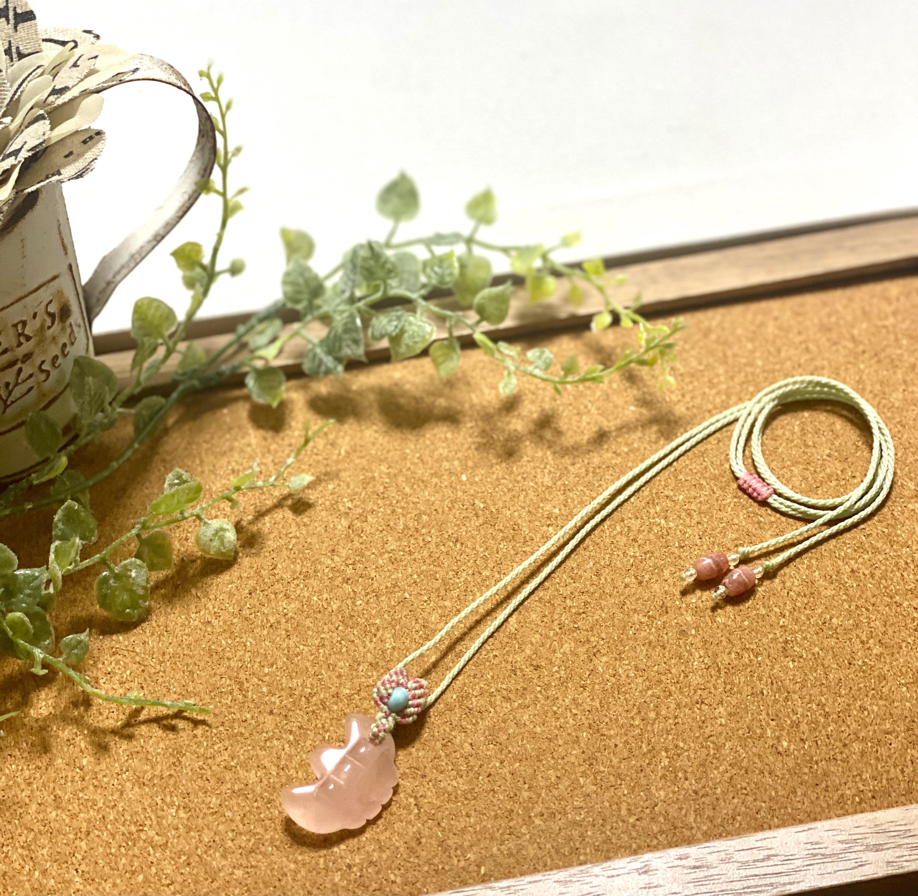 ローズクォーツペンダントネックレス