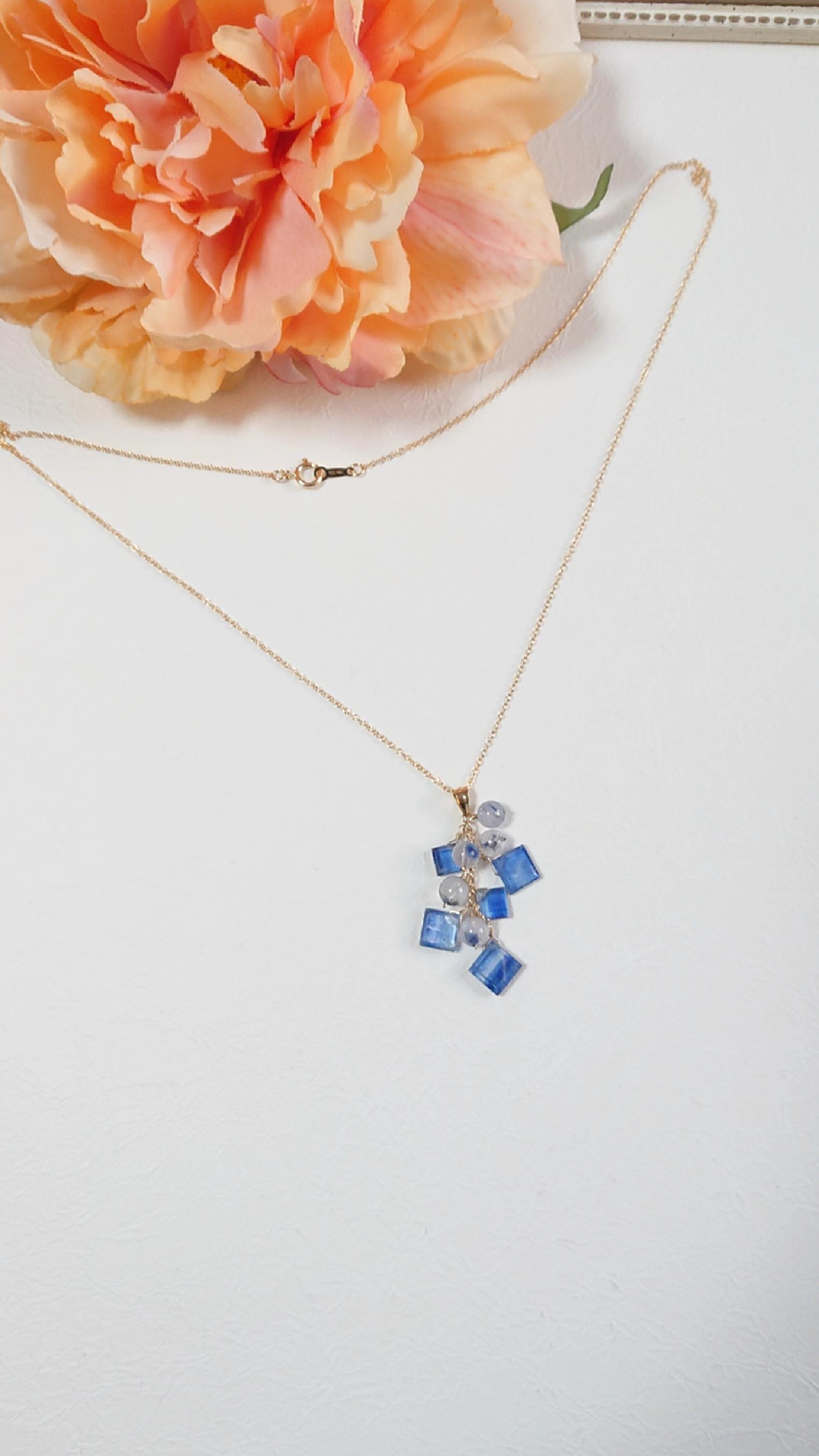 【14KGF】カイヤナイトシャンデリアネックレス(No.931N)