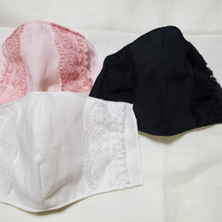 【再販】2way　色が選べるマスクカバー　ピンク・ホワイト・ブラック　小さめ、大きめ受注生産 3枚目の画像