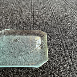 【受注作成】夜空  八角皿　2mm  昭和レトロガラス　昭和型板ガラス　想い出をカタチに　 4枚目の画像