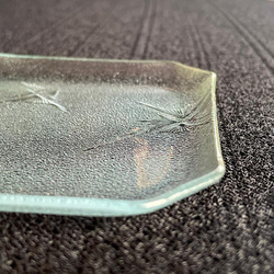 【受注作成】夜空  八角皿　2mm  昭和レトロガラス　昭和型板ガラス　想い出をカタチに　 1枚目の画像