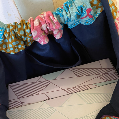 リンググラニーバッグ バンブー エチノ マルチカラーパッチワーク風  