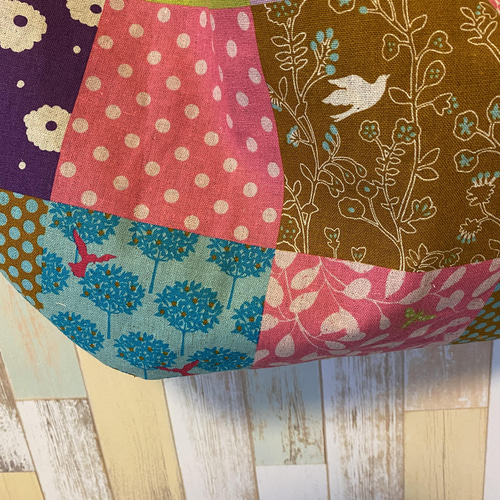 リンググラニーバッグ バンブー エチノ マルチカラーパッチワーク風  