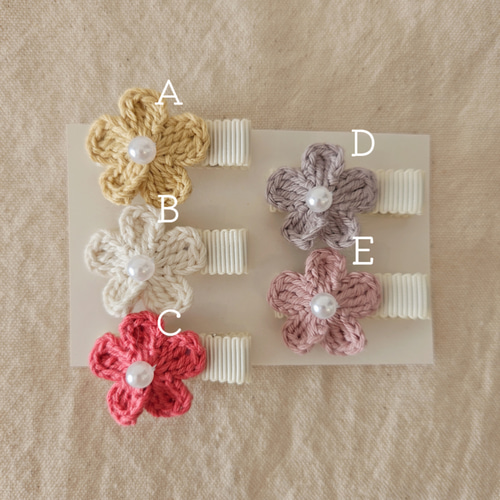 お花のヘアクリップ ベビーヘアクリップ 赤ちゃんヘアクリップ ベビー 