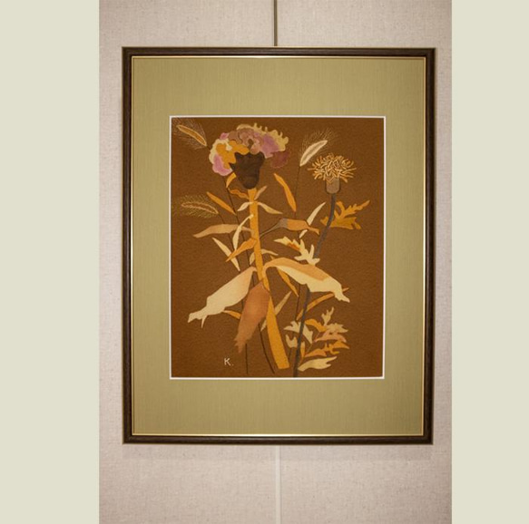染めアート　植物シリーズ　秋の草花 3枚目の画像