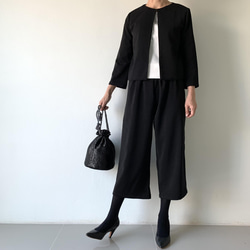 フォーマルパンツセットアップ♡結婚式♡卒入学式♡BLACK♡Lサイズ試着のみ美品 パンツはゆったり1号スーツ ゆったりパンツとジャケット 入学式